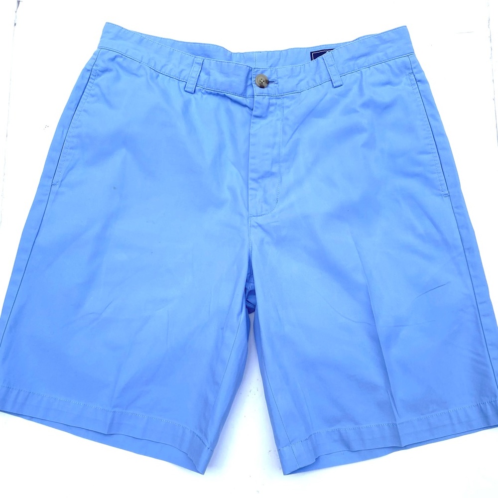 Vineyard Vines Men’s 32x9” Blue Flat-Front Cotton SHORTS